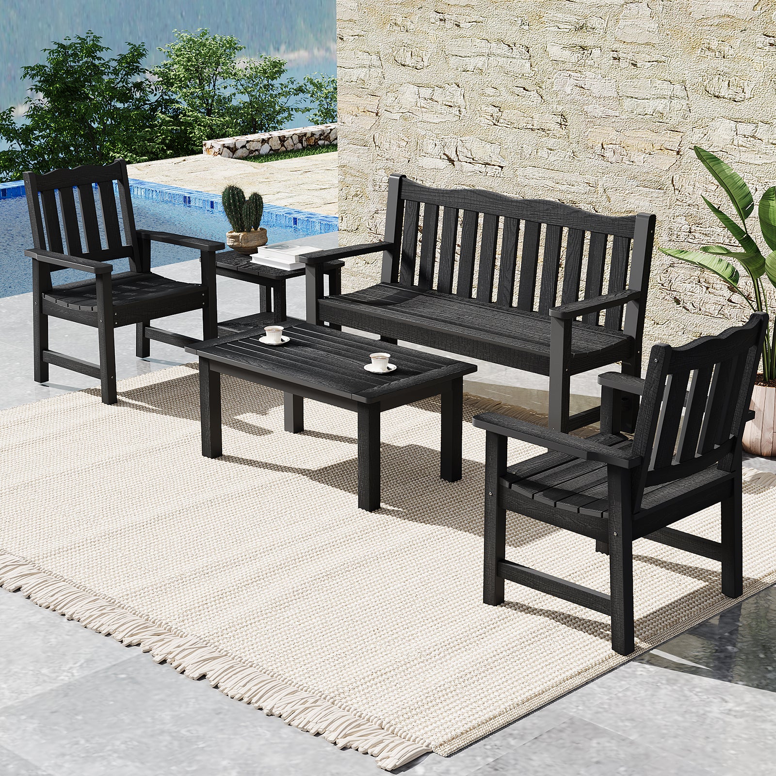STOOG Outdoor Furniture Set, 5 Piece Patio Conversation Set